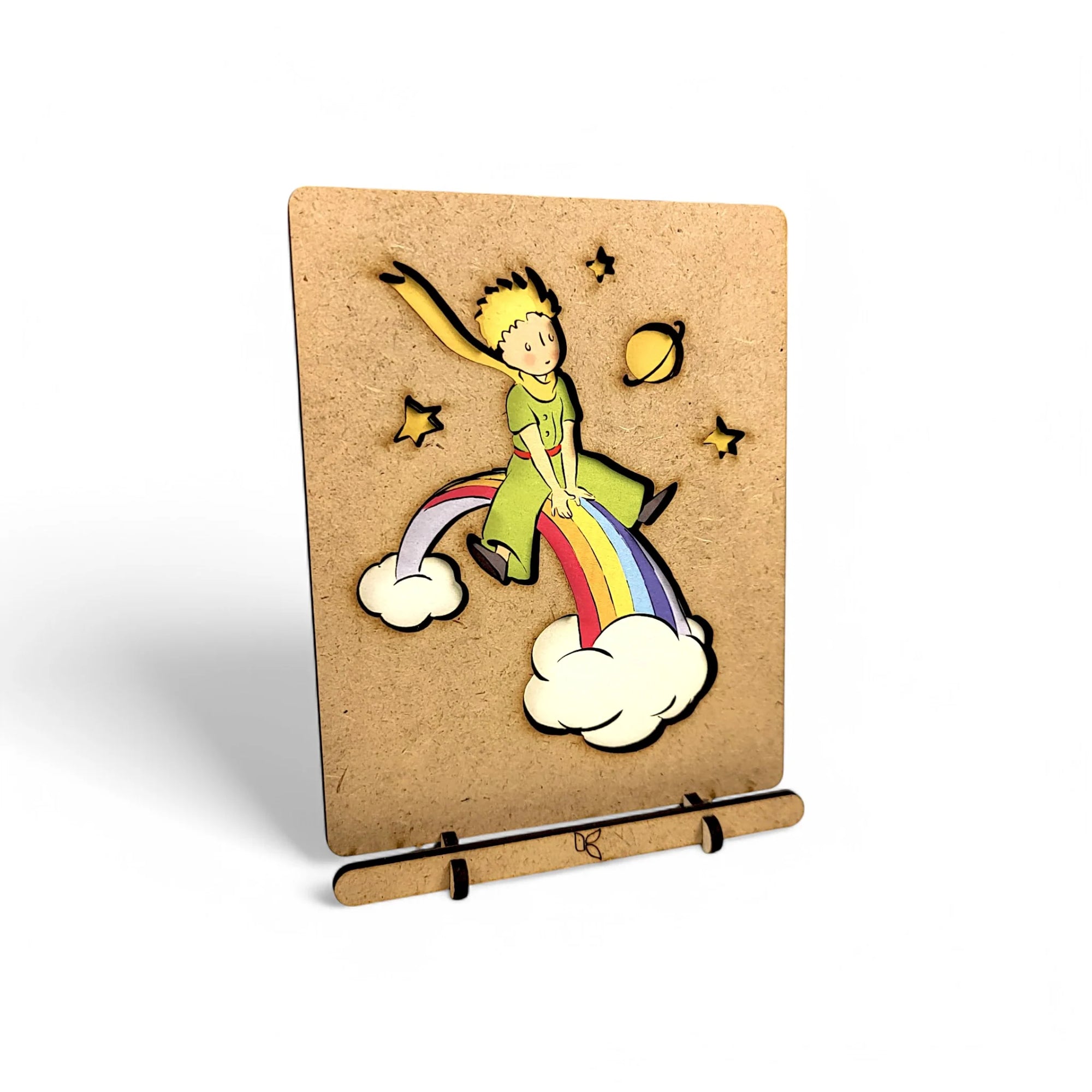 Pop-Up Art Wood Card | Le Petit Prince Rainbow