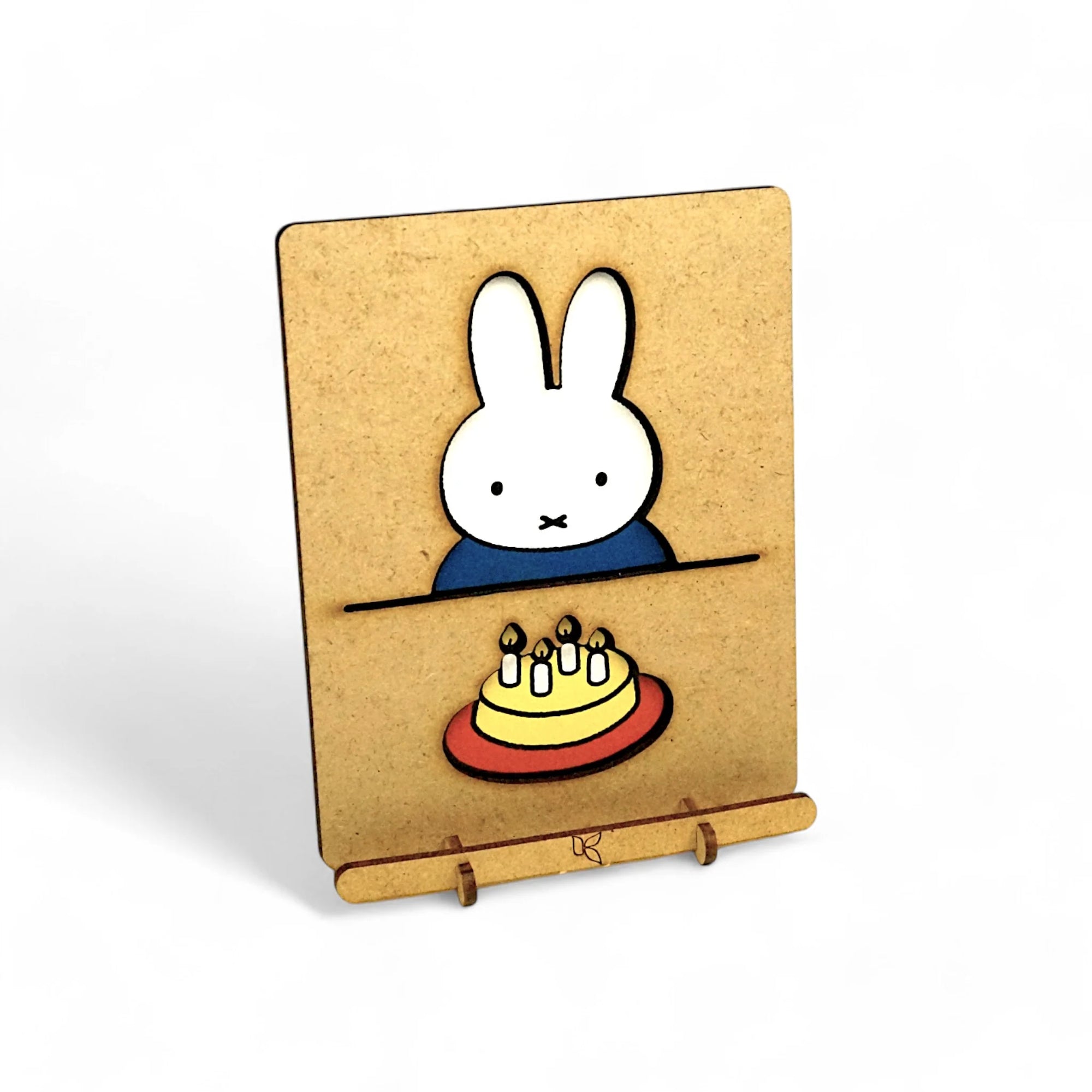 Pop-Up Art Wood Card | Miffy Birthday Cake
