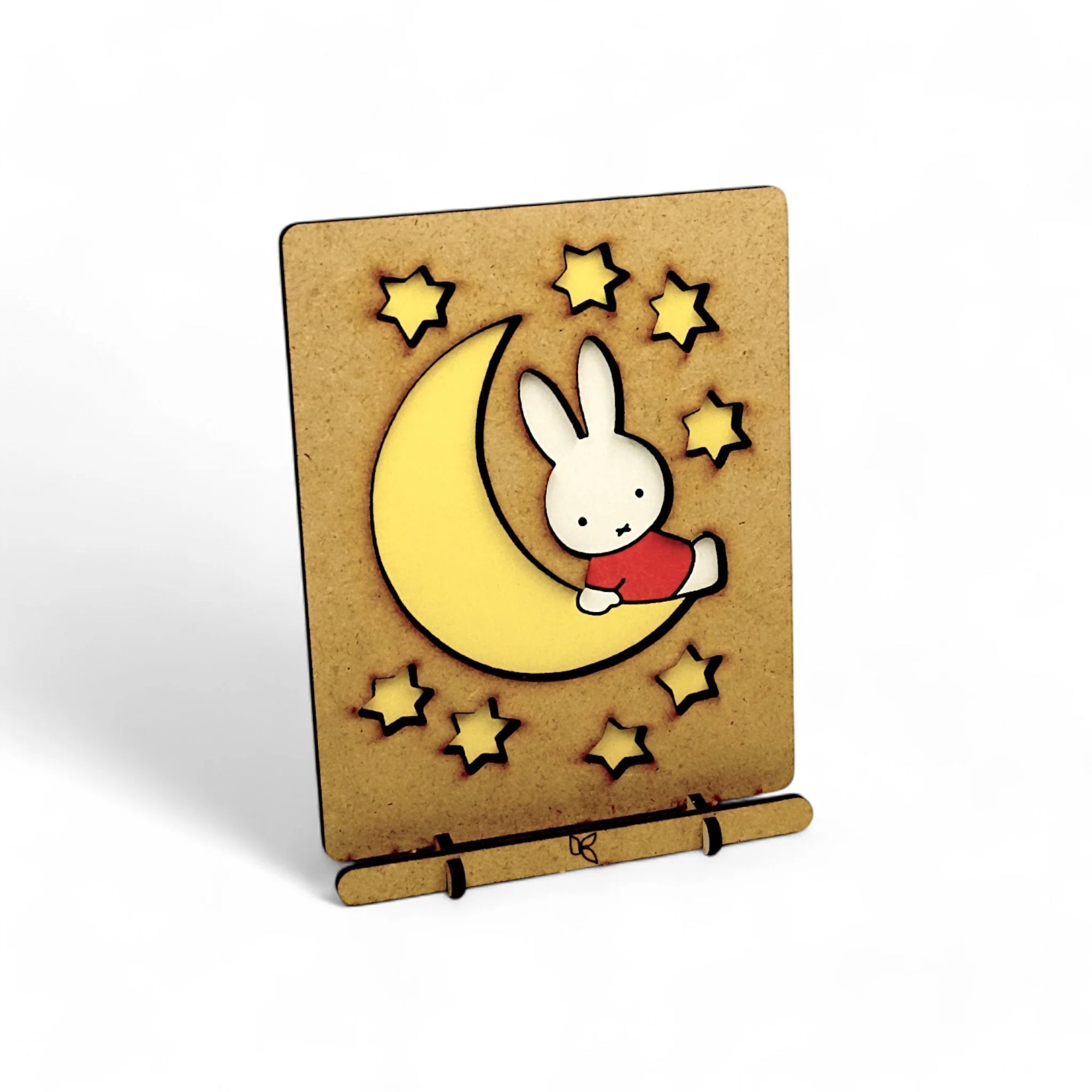 Pop-Up Art Wood Card | Miffy Moon and Stars