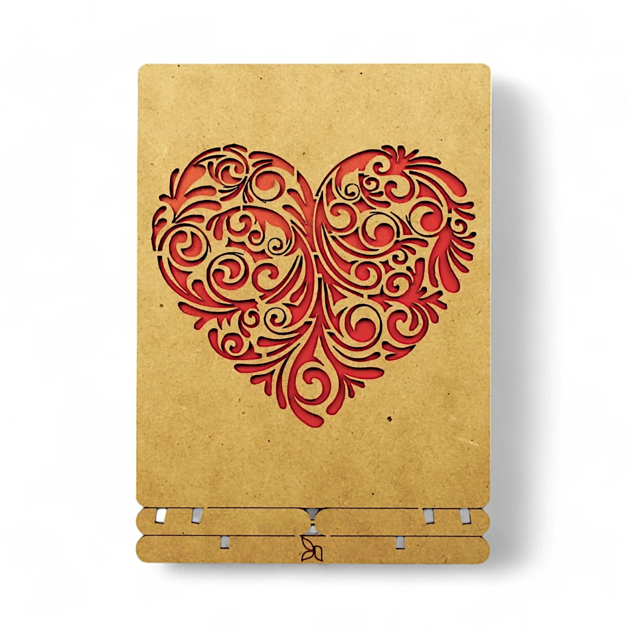 Pop-Up Art Wood Card | Red Heart