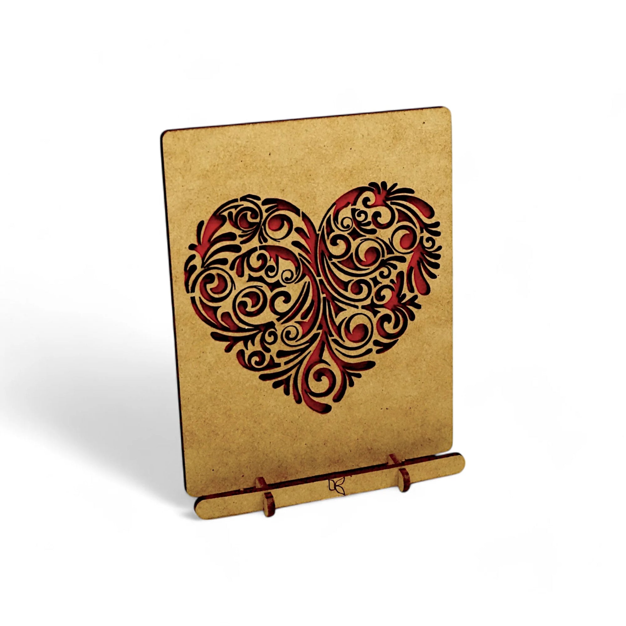 Pop-Up Art Wood Card | Red Heart