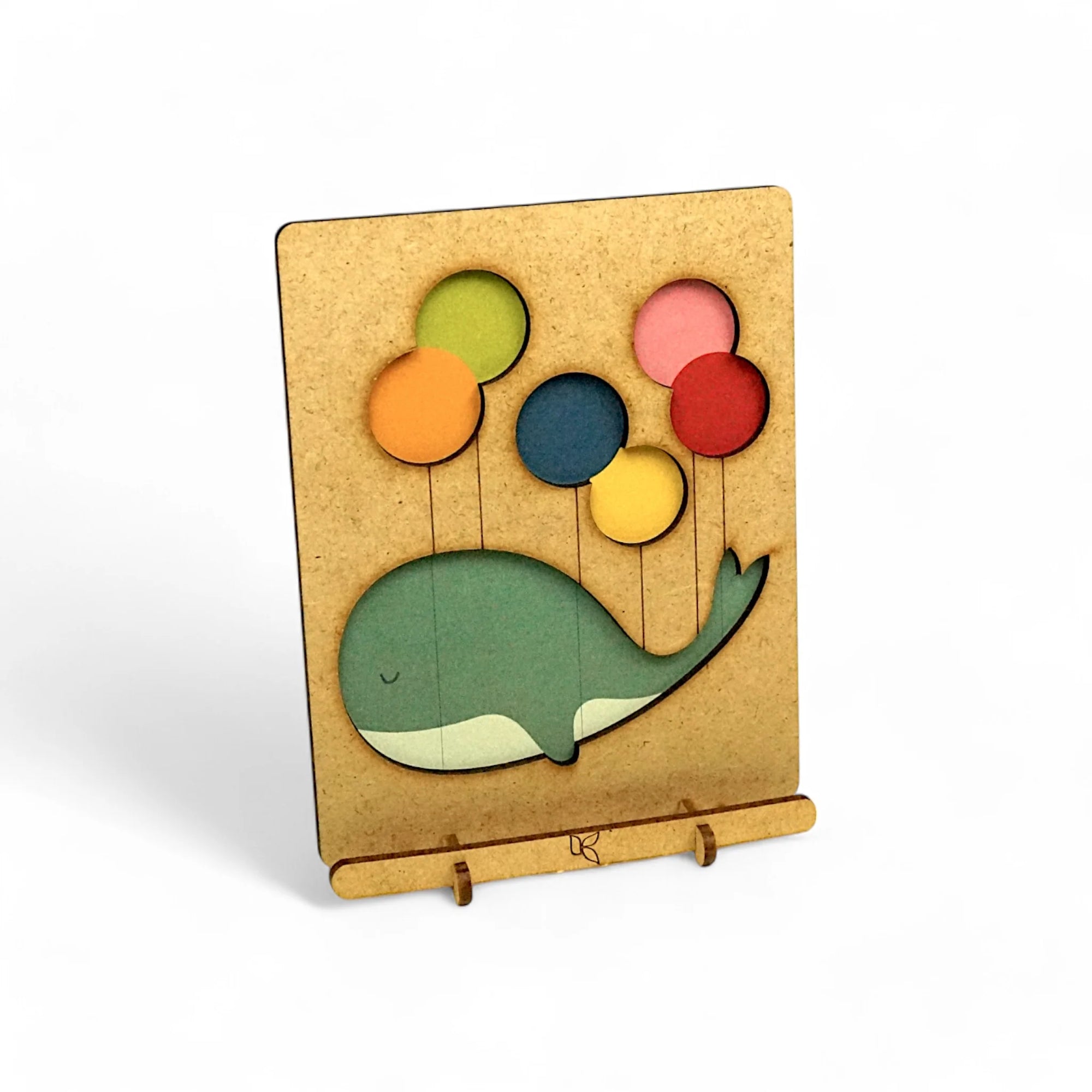 Pop-Up Art Wood Card | Balloon Floating Whale