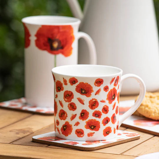 Ashdene Red Poppies Wide Flare Mug