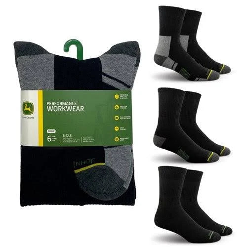 John Deere | Crew Performance Workwear Socks 6pk