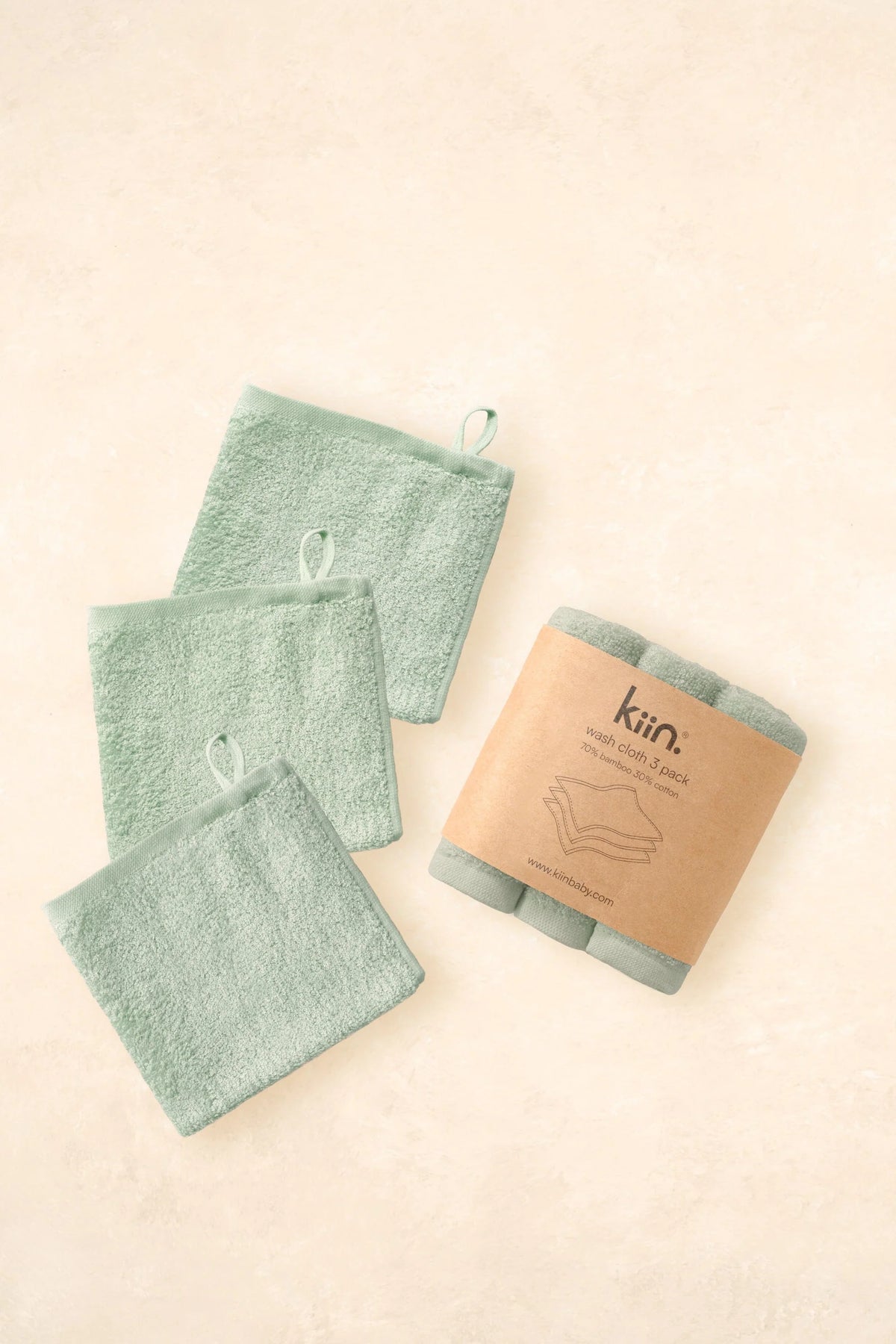 Kiin Baby Bamboo Wash Cloths Sage