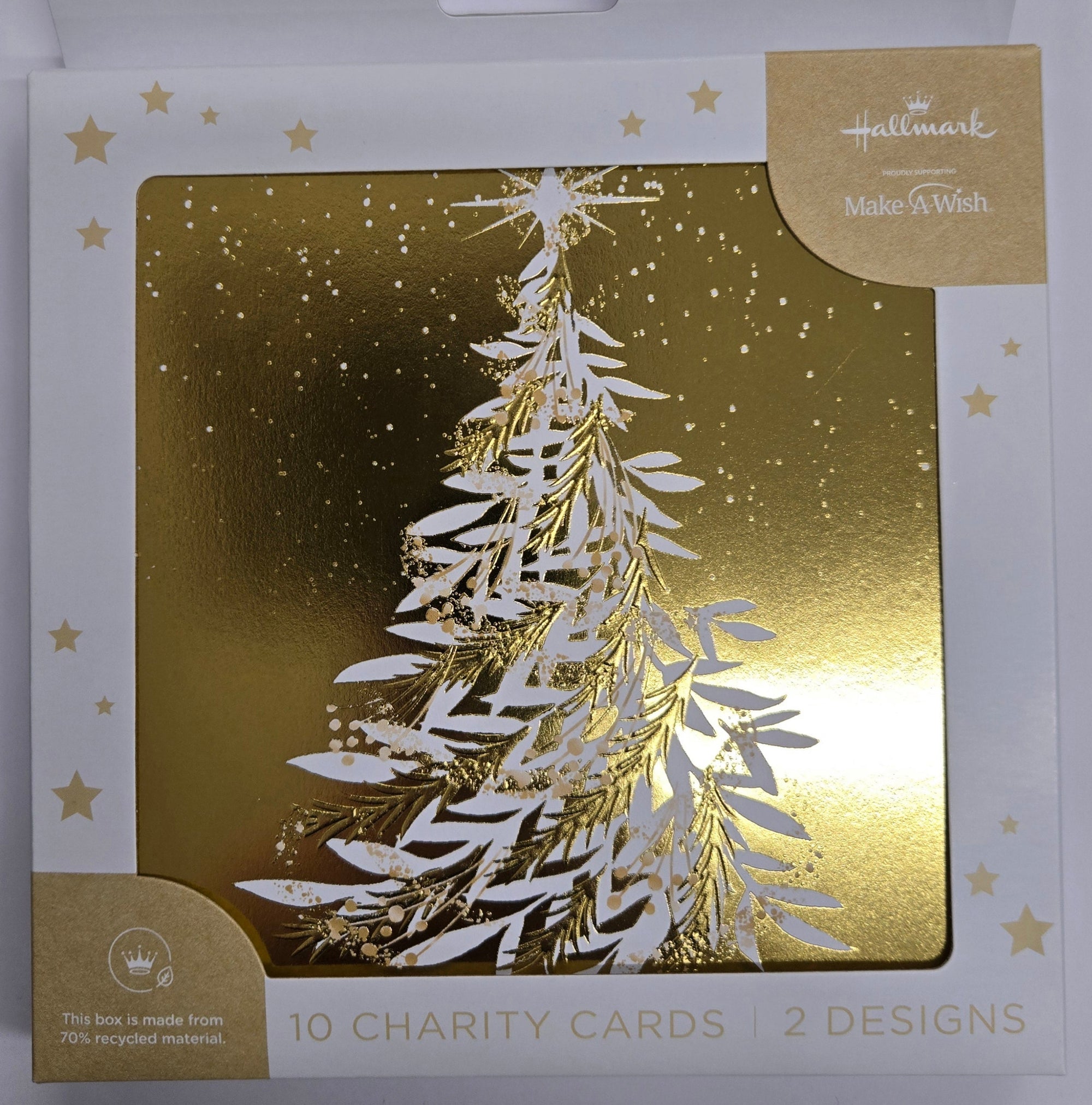 Hallmark 2025 Christmas Boxed Cards | Gold & White Tree