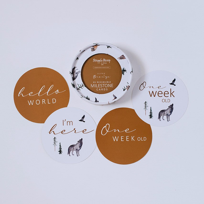 Snuggle Hunny Milestone Cards | Alpha & Bronze