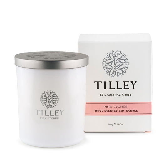 Tilley Triple Scented Soy Candle | Pink Lychee