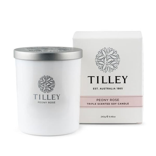Tilley Triple Scented Soy Candle | Peony Rose