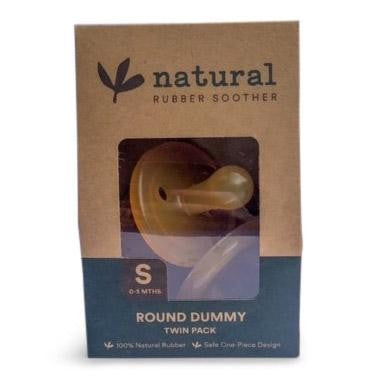 Natural Rubber Soother Round Dummy | Twin Pack 0-3months