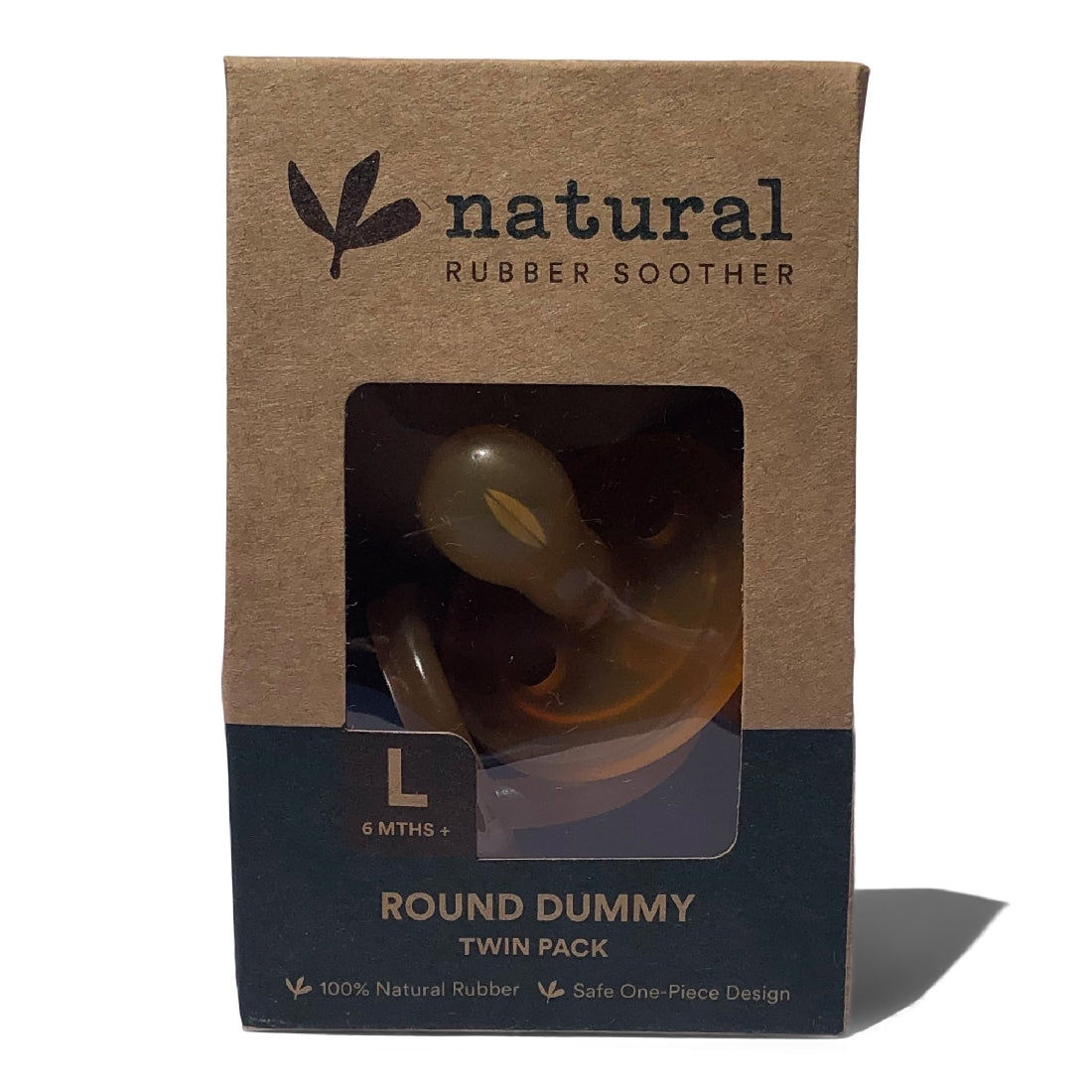 Natural Rubber Soother Round Dummy | Twin Pack 0-3months