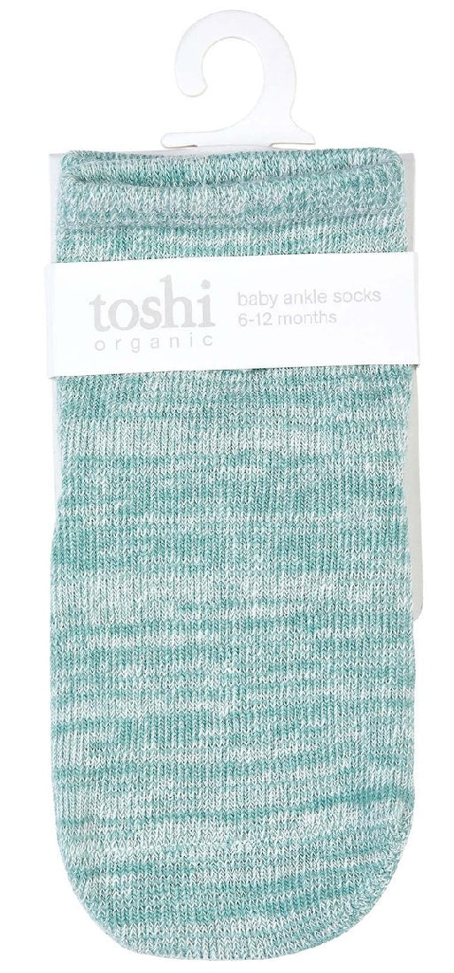 Toshi Organic Socks | Ankle Marle Jade