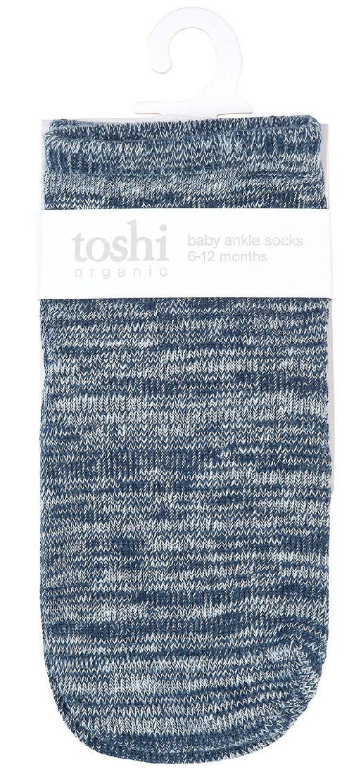 Toshi Organic Socks | Ankle Marle Midnight