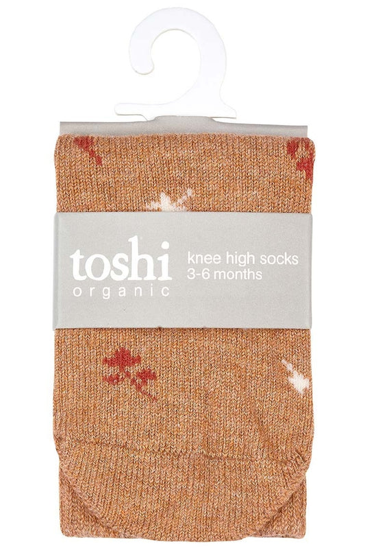 Toshi Organic Socks | Knee High Maple Leaves
