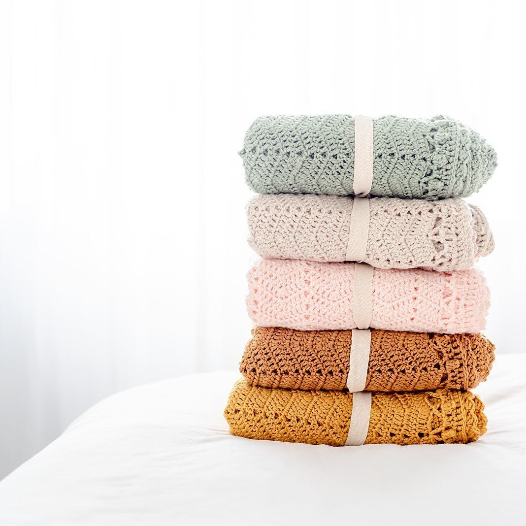 OB Design Crochet Baby Blanket | Peach