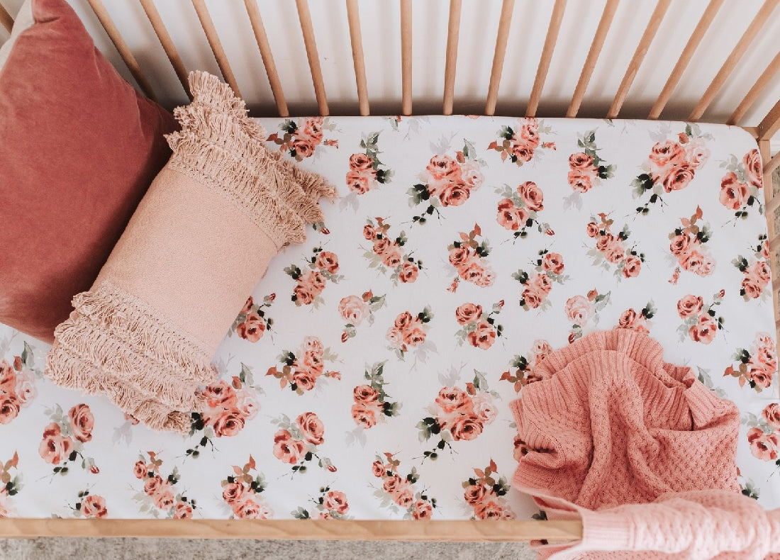 Snuggle Hunny Fitted Cot Sheet | Rosebud
