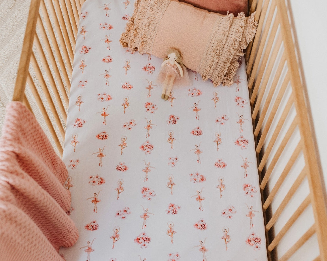 Snuggle Hunny Fitted Cot Sheet | Ballerina