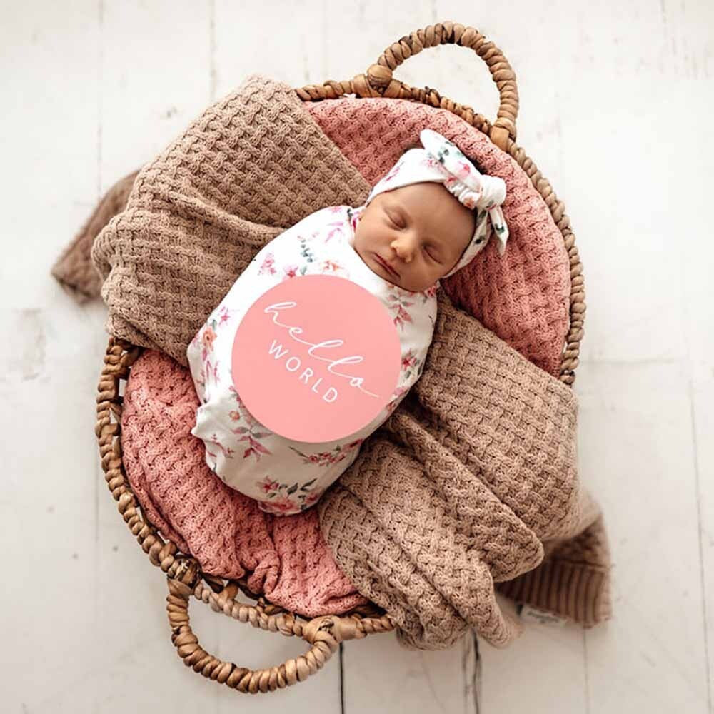 Snuggle Hunny Swaddle & Topknot Set | Camille